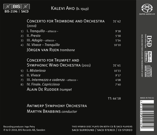 Kalevi Aho: Trombone & Trumpet Concertos