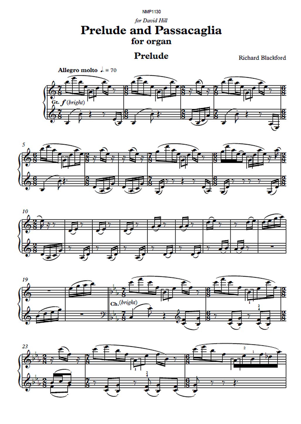 PRELUDE & PASSACAGLIA ORGAN