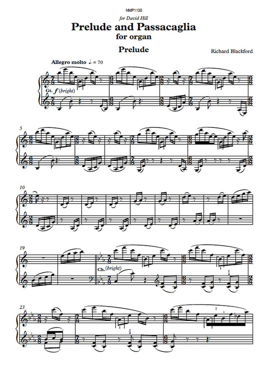 PRELUDE & PASSACAGLIA ORGAN