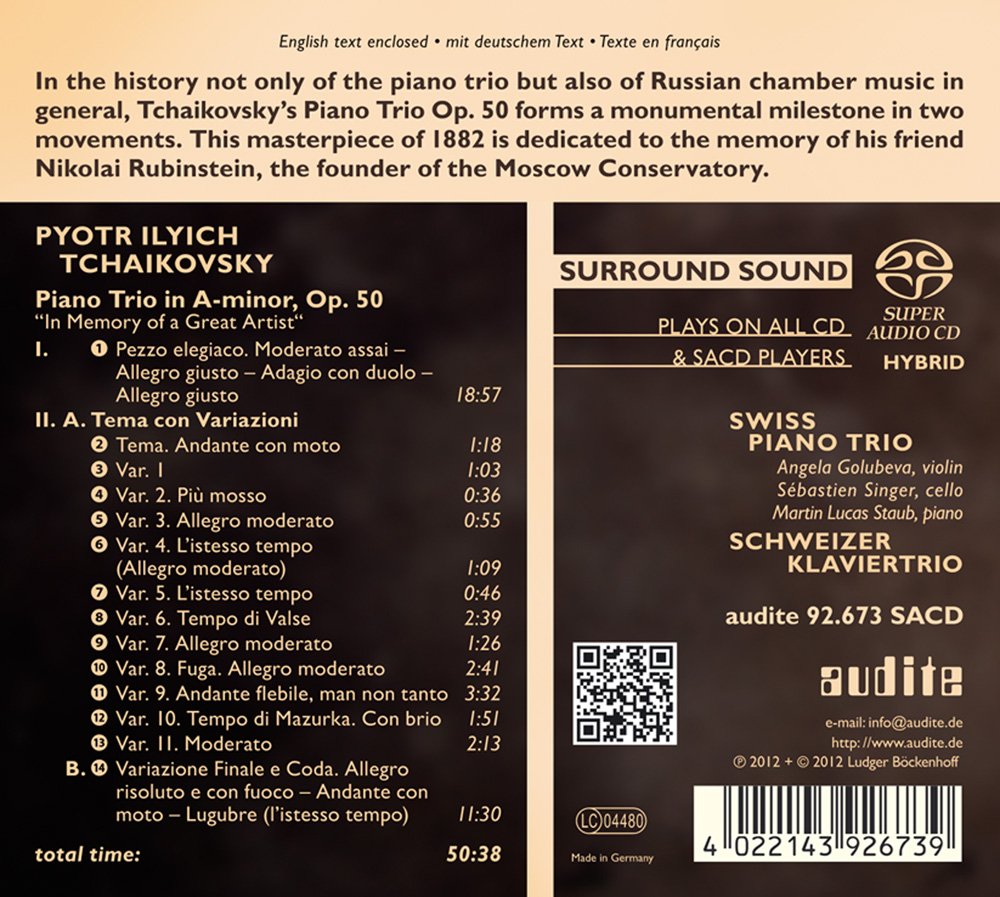 Tchaikovsky: Piano Trio, Op. 50