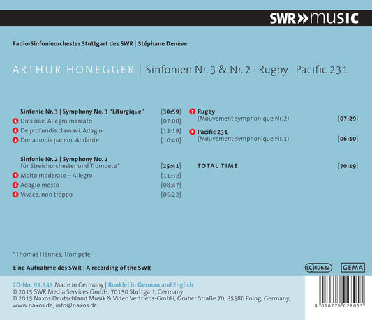 Honegger: Symphonies & Symphonic Movements