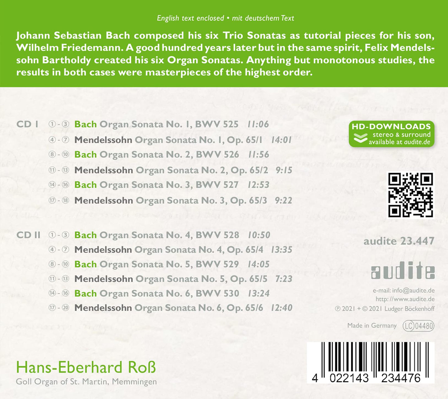 Bach & Mendelssohn: The Organ Sonatas
