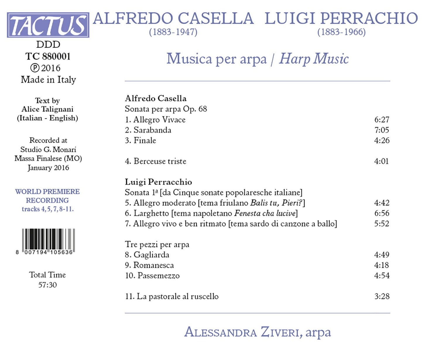 Casella & Perrachio: Harp Music