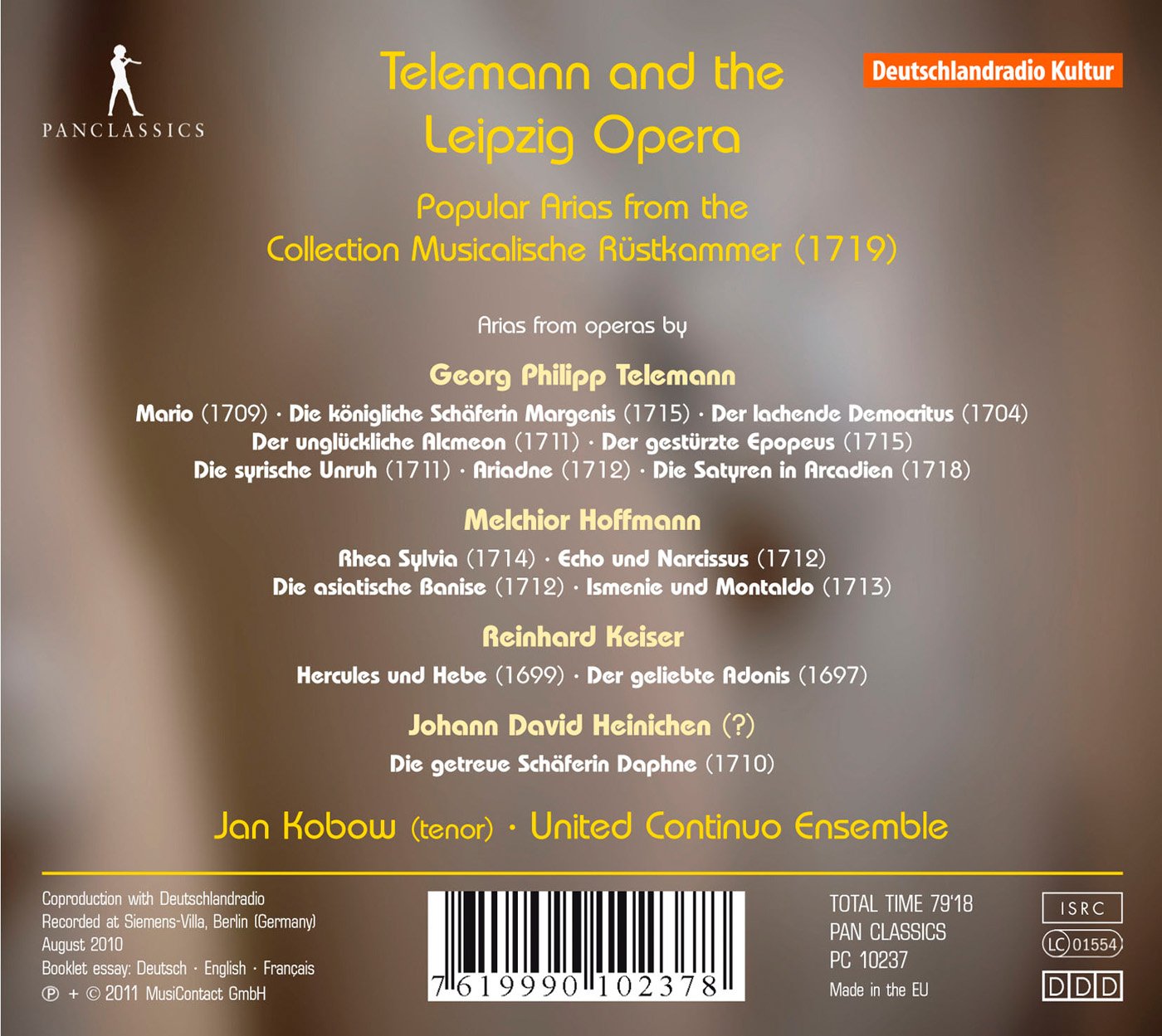 Telemann and the Leipzig Opera: Popular Arias from the Colle