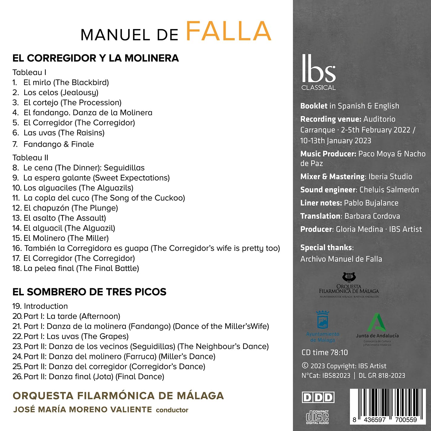 Falla: El Corregidor y la Molinera; El Sombrero de Tres Pico