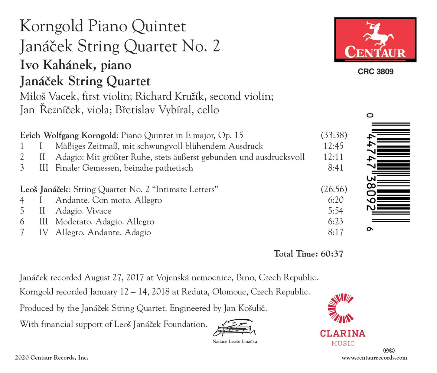 Korngold: Piano Quintet