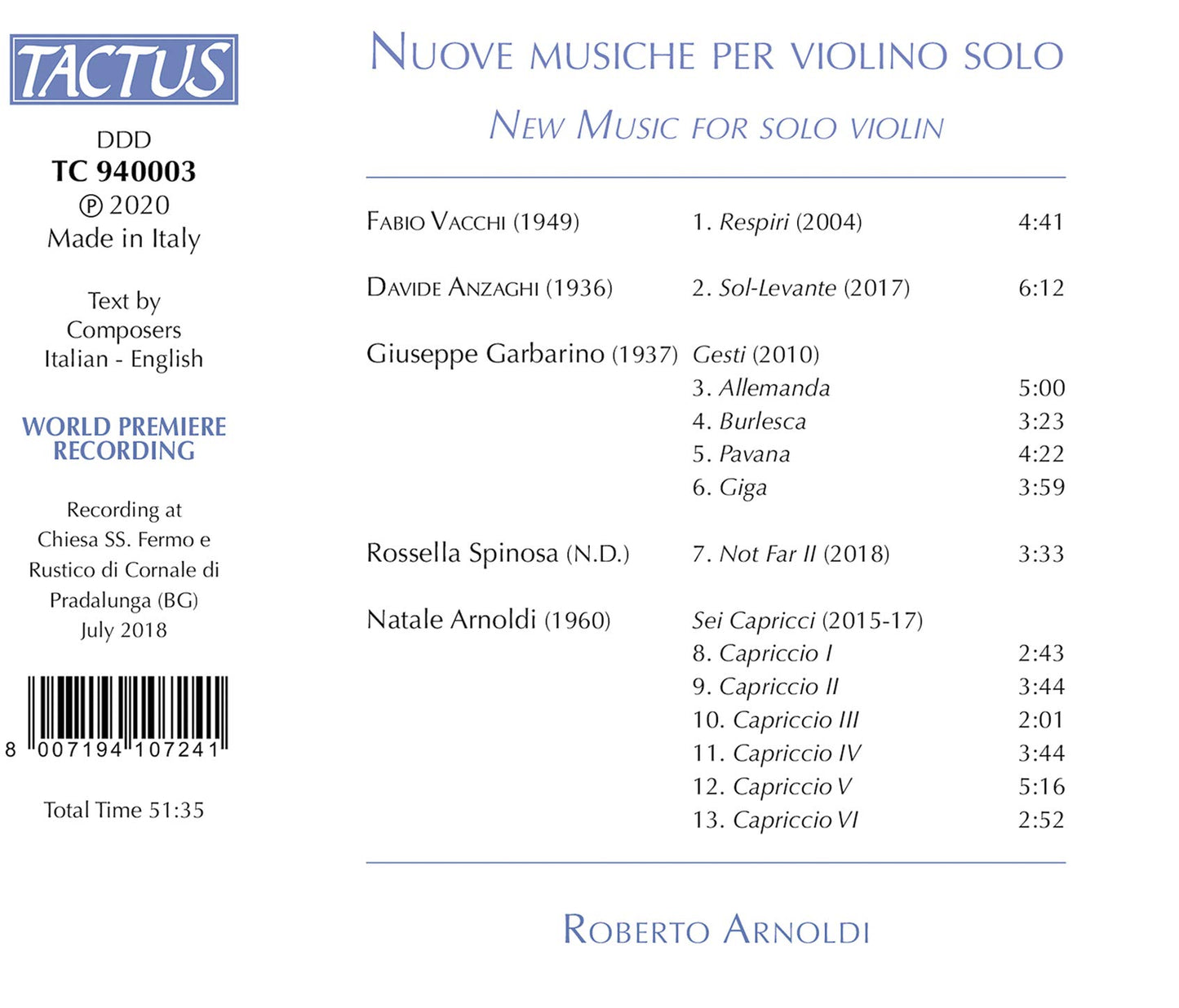 New Music for Solo Violin