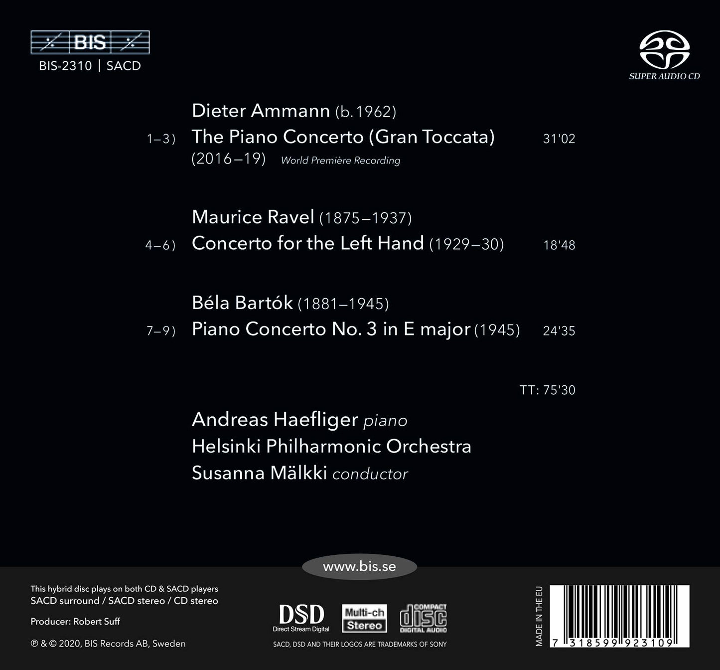 Ammann, Ravel & Bartók: Piano Concertos
