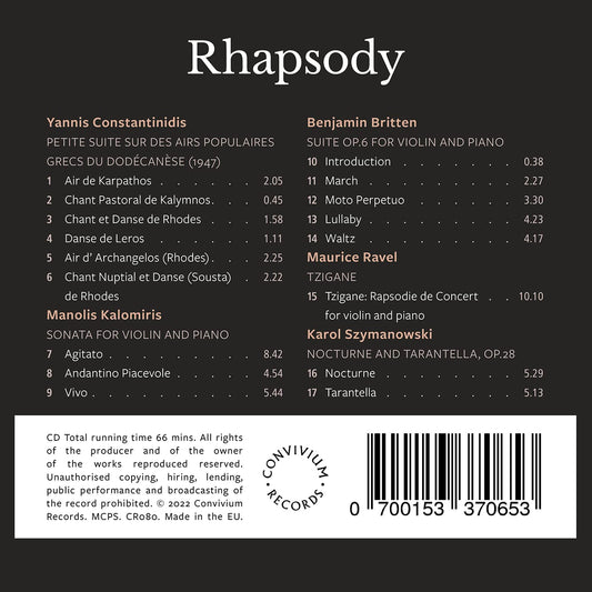 Rhapsody - 20th Century Violin Masterpieces