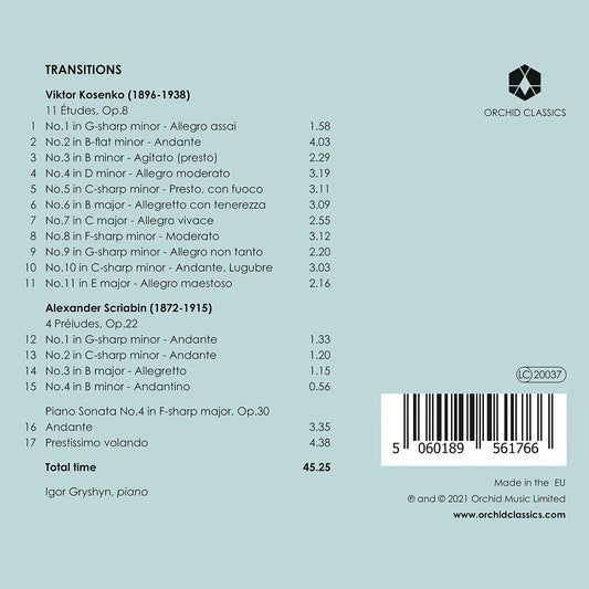 Transitions - Piano Works By Kosenko & Scriabin