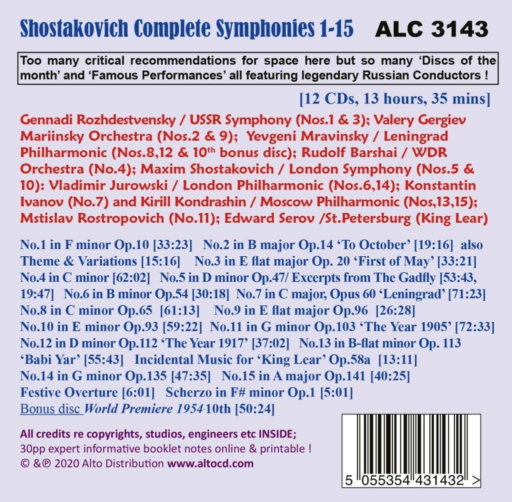 Shostakovich: The Complete Symphonies by Great Russian Condu