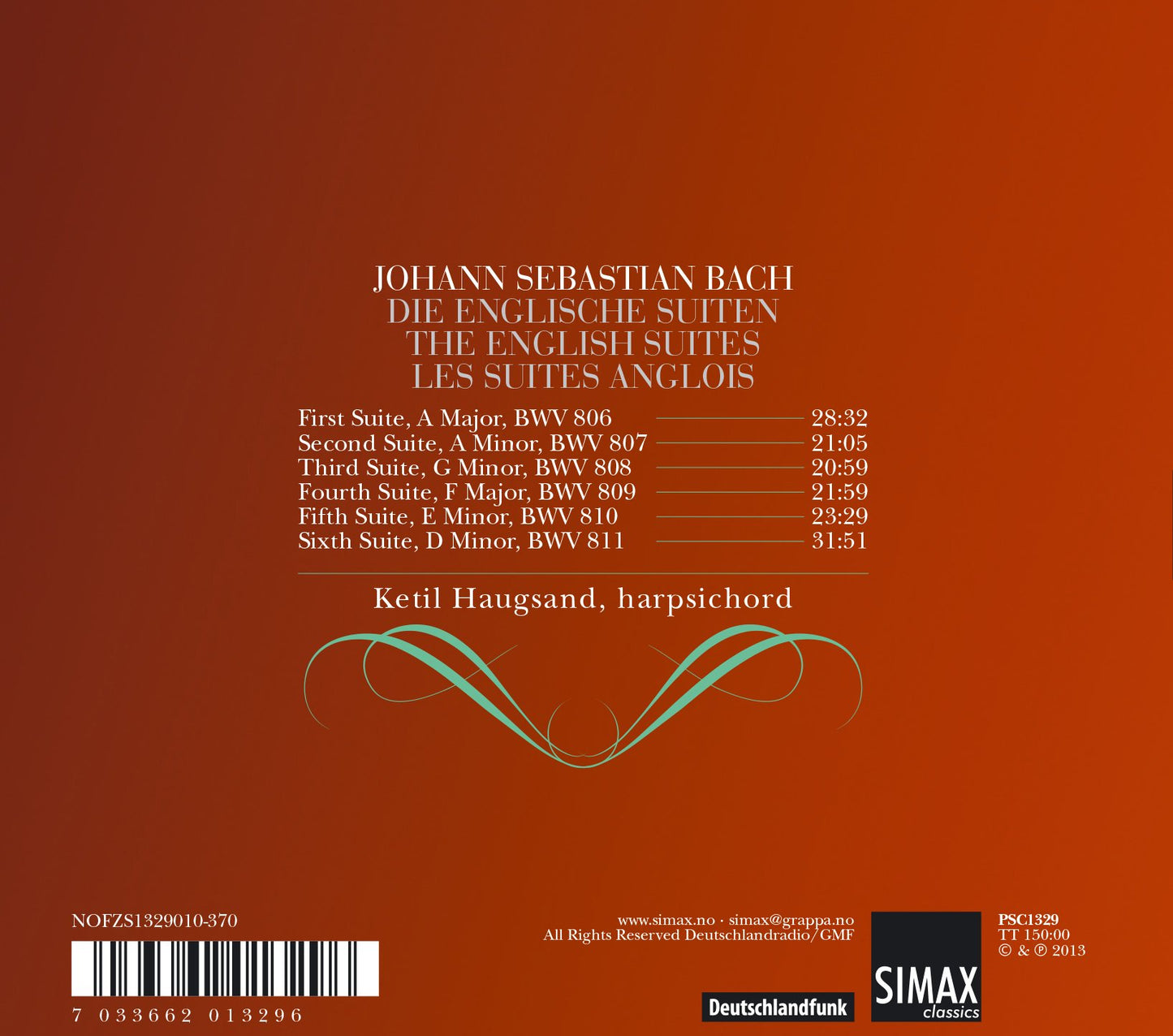 Bach: The English Suites, BWV 806-8011