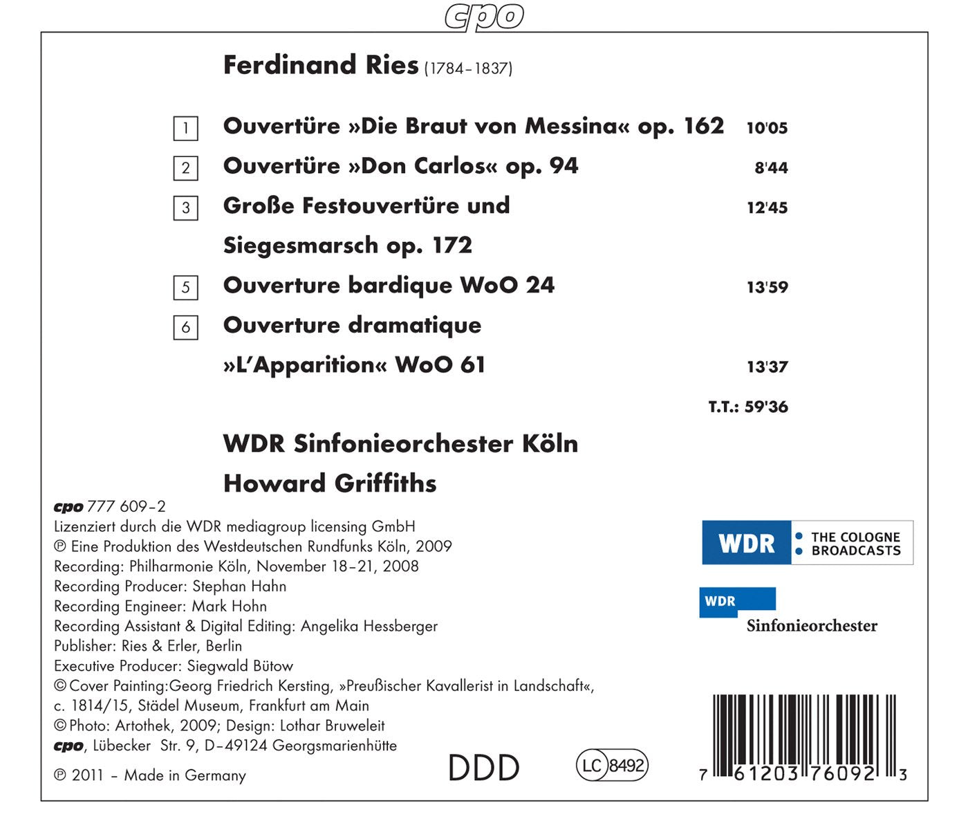 Ries: Concert Overtures