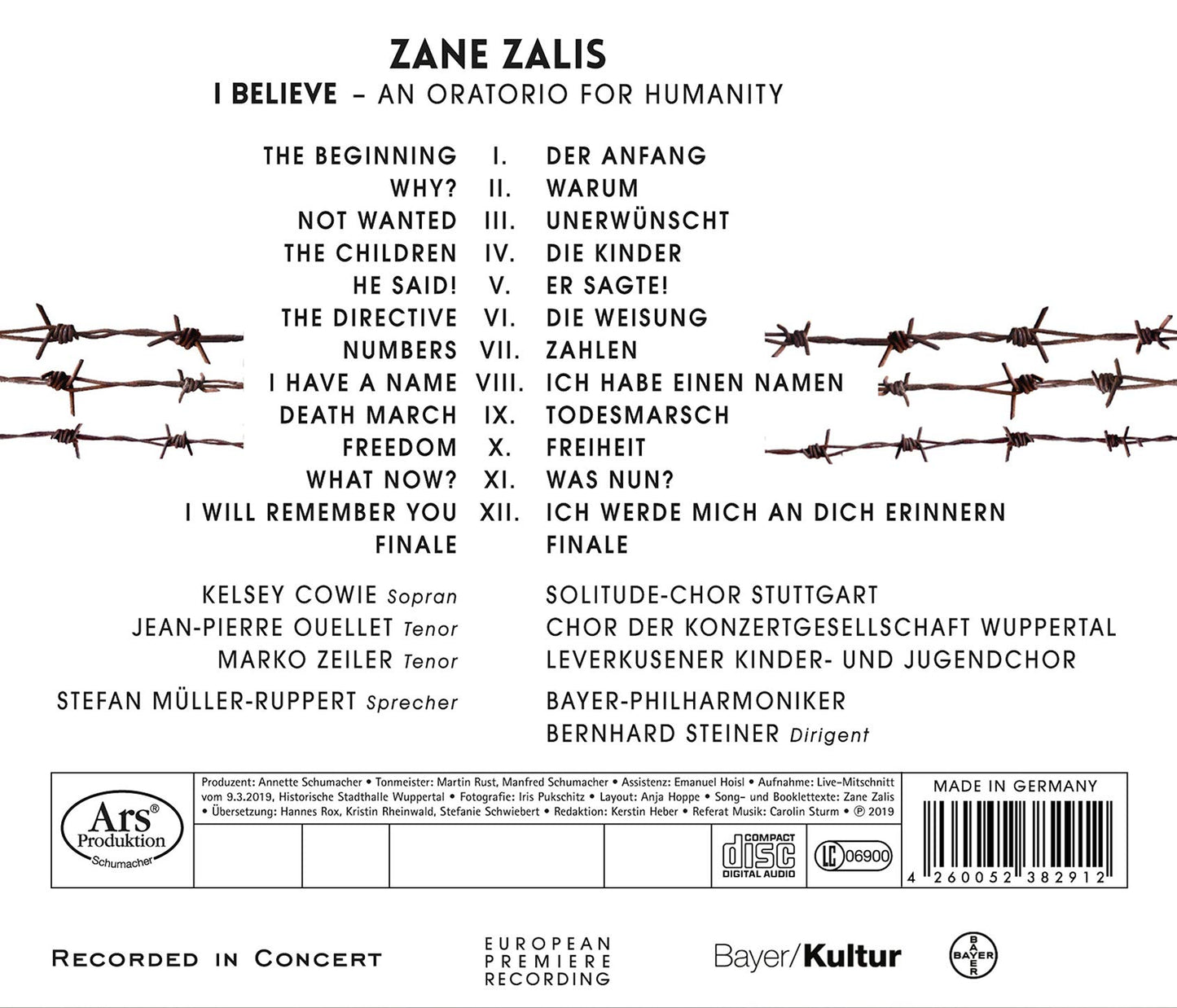 Zalis: I Believe - An Oratorio for Humanity