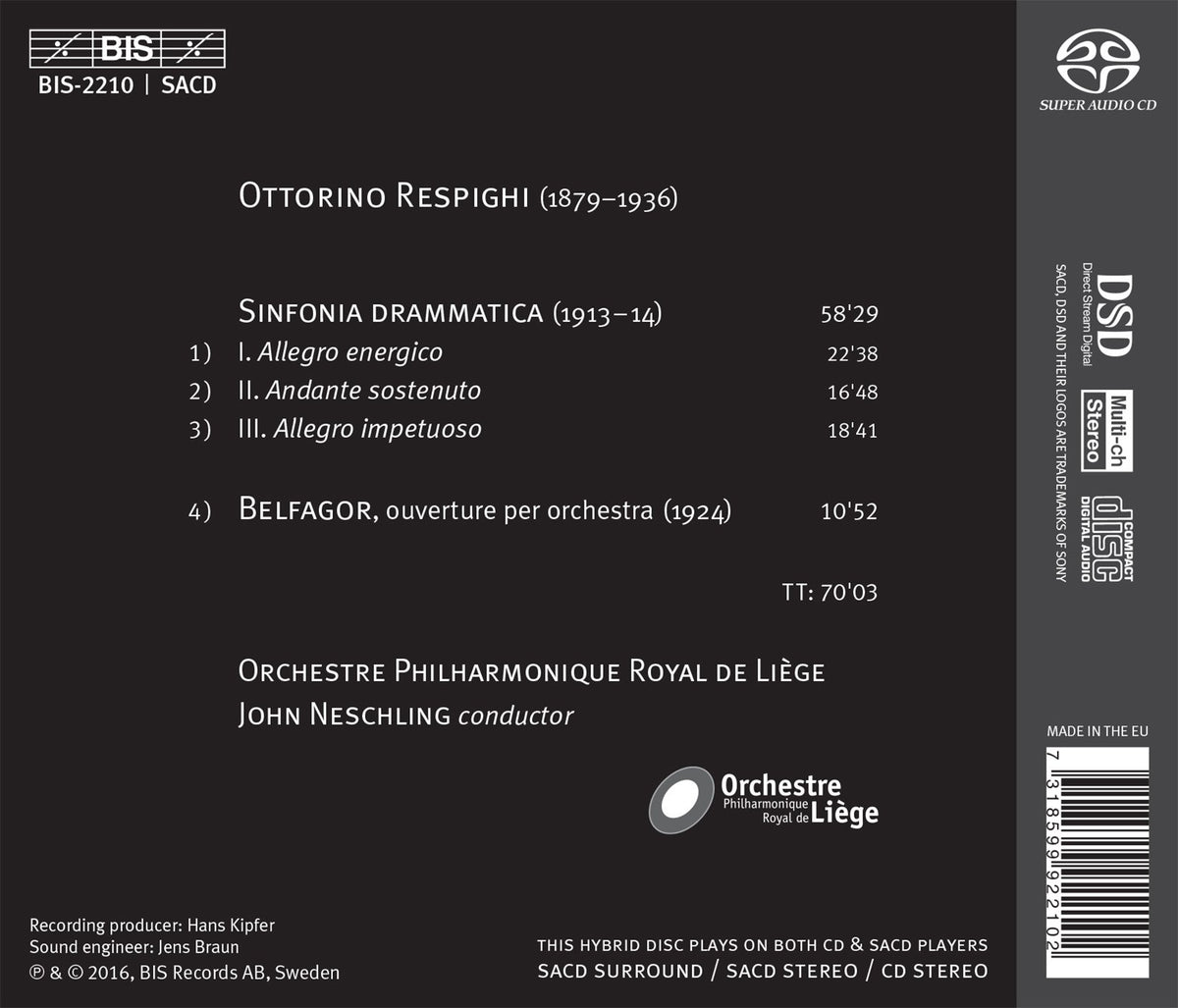 Respighi: Sinfonia drammatica, P. 102 & Belfagor Overture, P