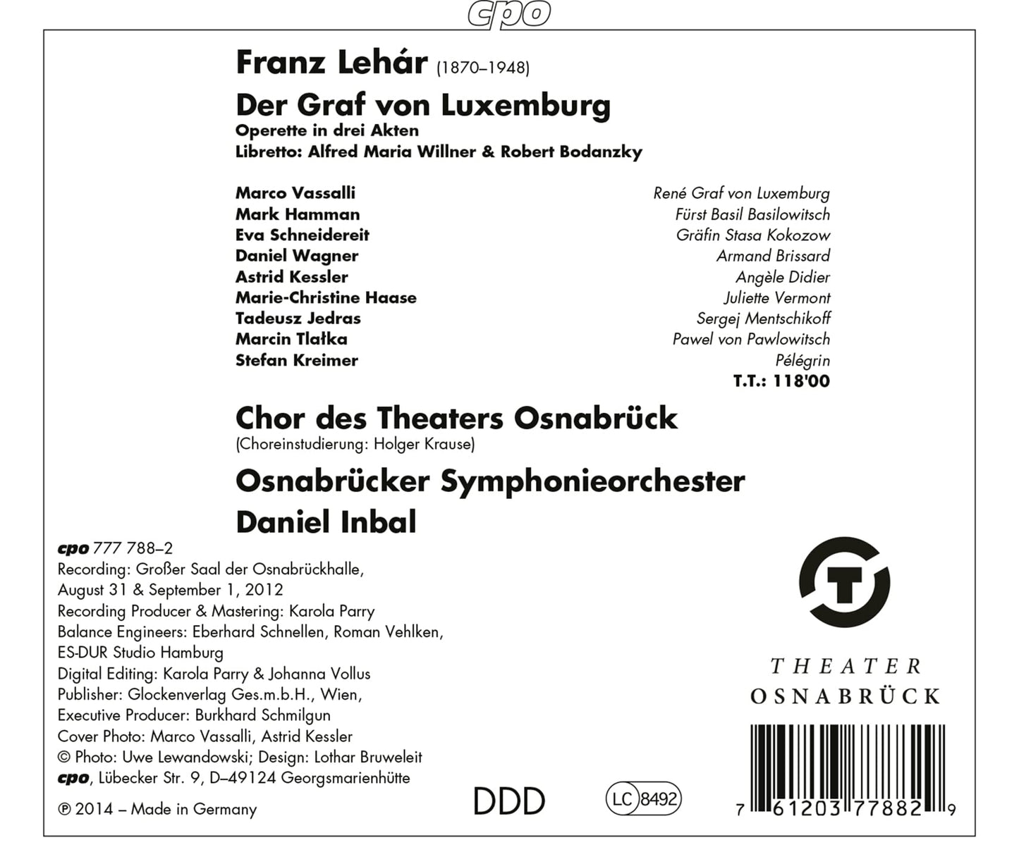 Lehar: Der Graf von Luxemburg