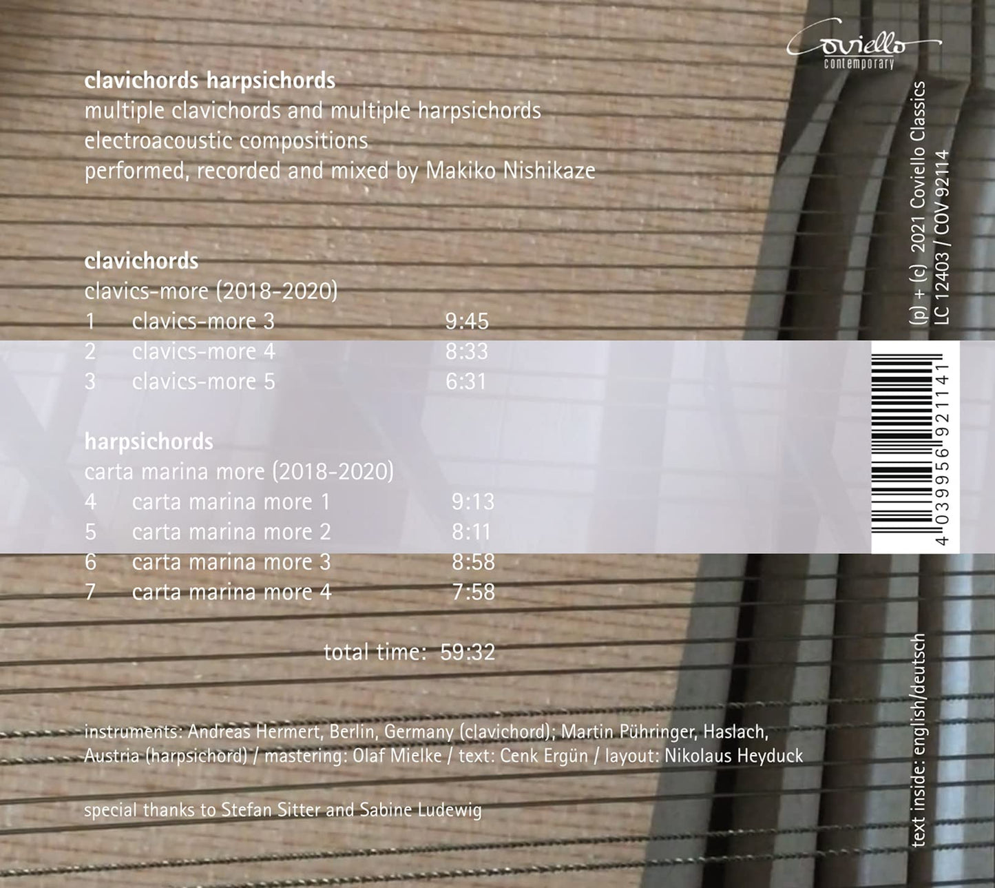 Makiko Nishikaze: clavichords harpsichords - multiple clavic