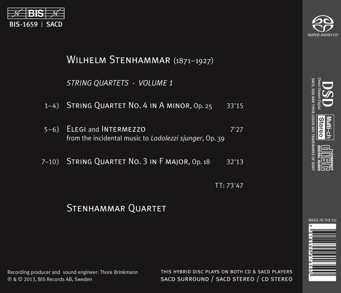 Stenhammar: String Quartets Nos. 3-4