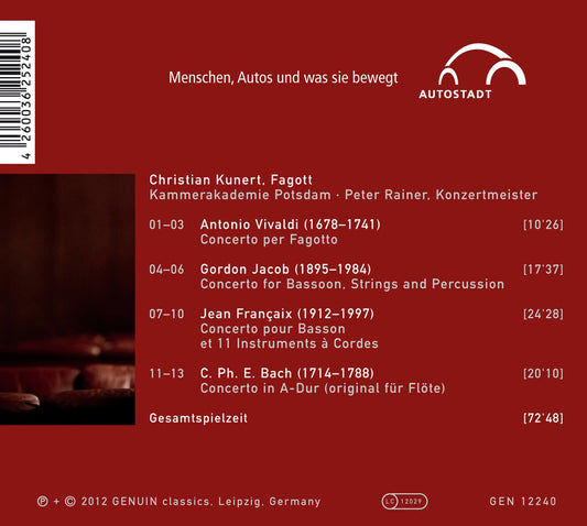 Vivaldi, Jacob, Françaix & C.P.E. Bach: Bassoon Concertos (M