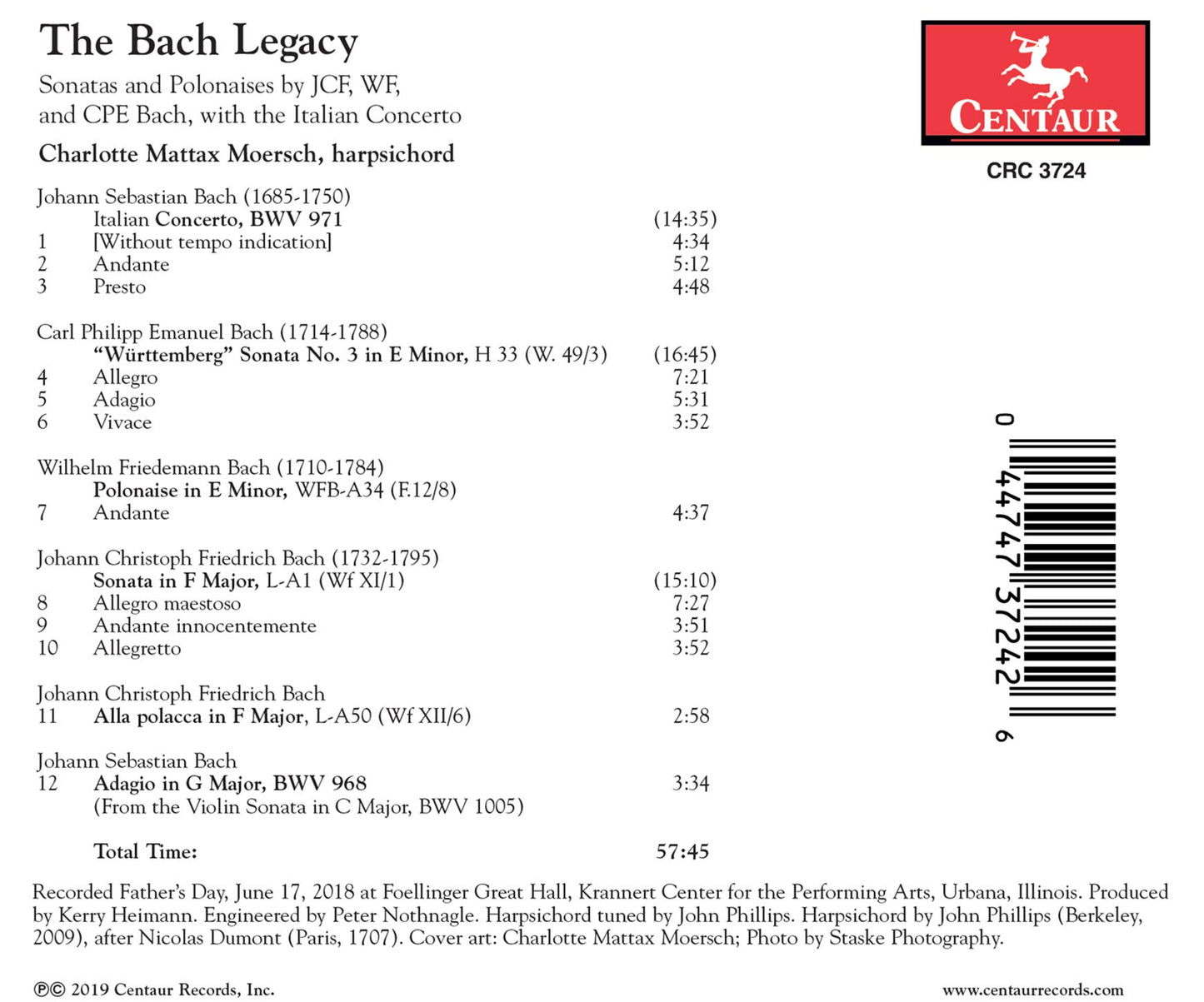 The Bach Legacy - Sonatas and Polonaises
