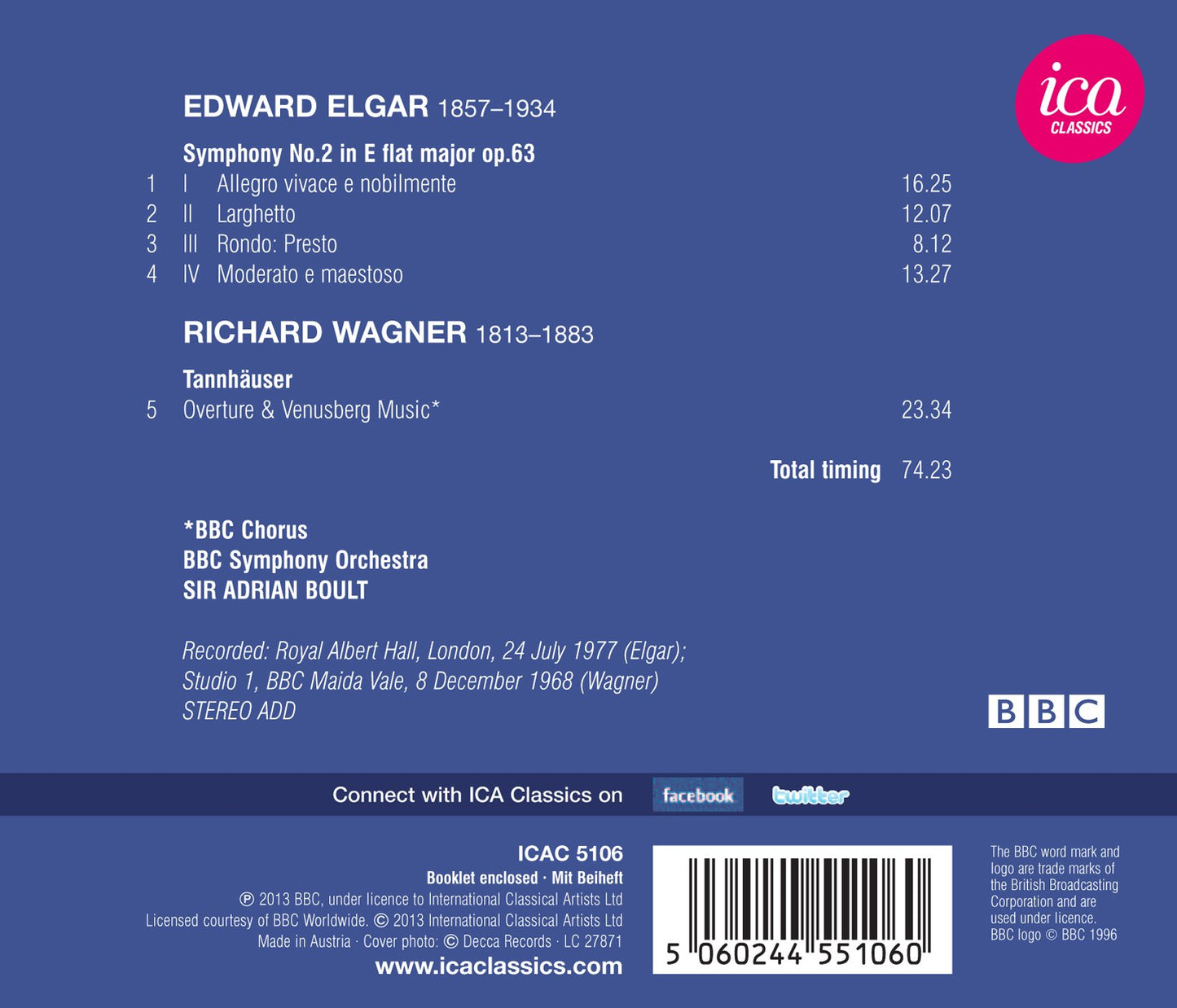 Elgar: Symphony No. 2 - Wagner: Tannhäuser Overture & Venusb
