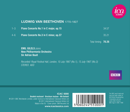 Beethoven: Piano Concertos Nos. 1 & 3