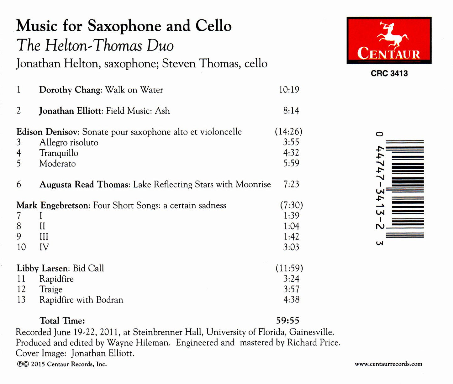 MUSIC FOR SAXOPHONE & CELLO