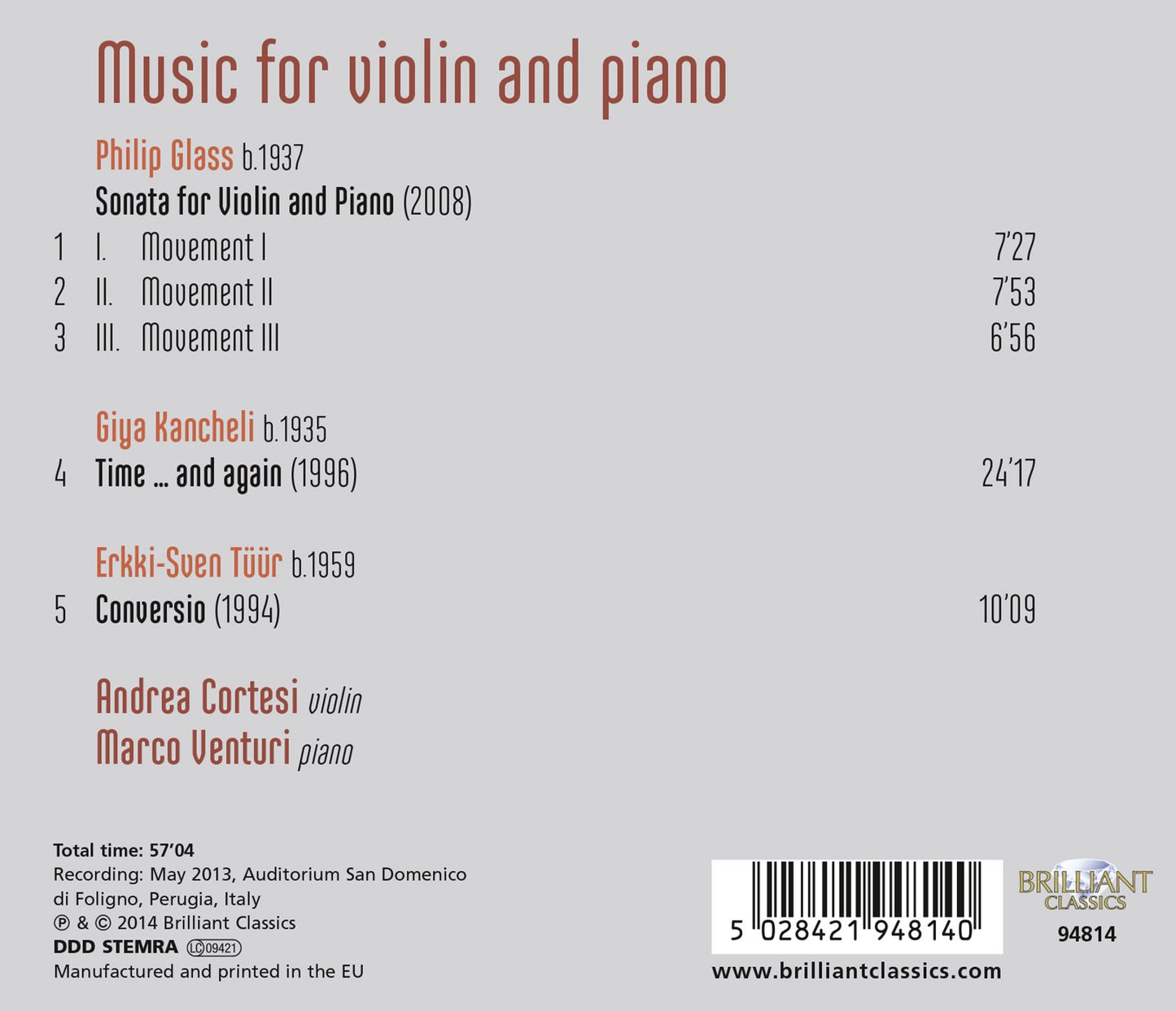 Music for Violin and Piano