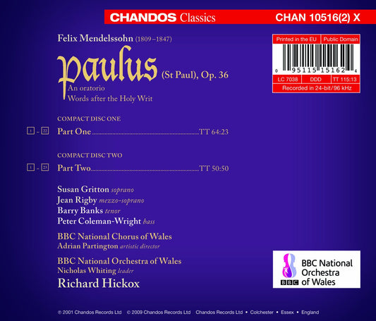 Mendelssohn: Paulus [Oratorio]