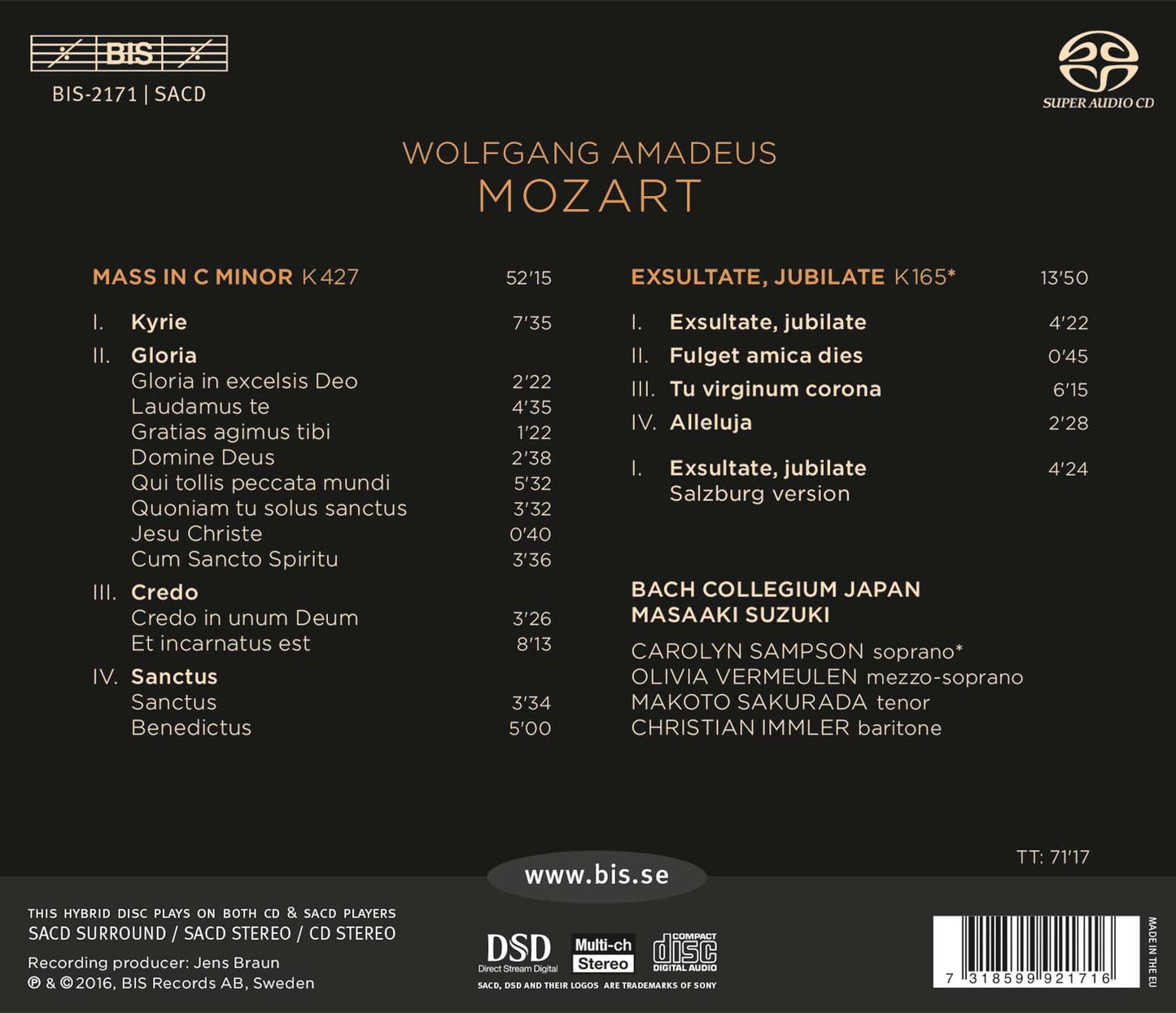 Mozart: Great Mass in C Minor & Exsultate, Jubilate