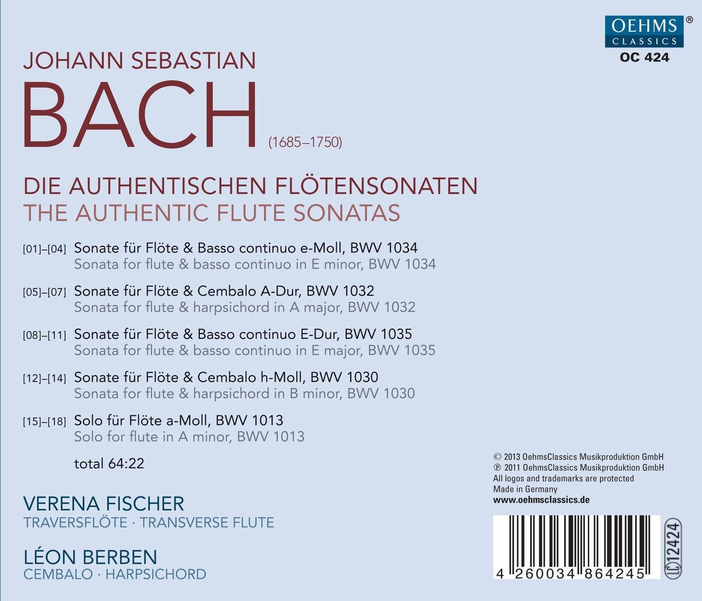 Bach: Die Authentischen Flötensonaten