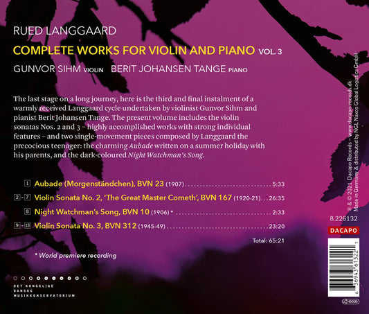 Langgaard: Complete Works for Violin and Piano, Vol. 3