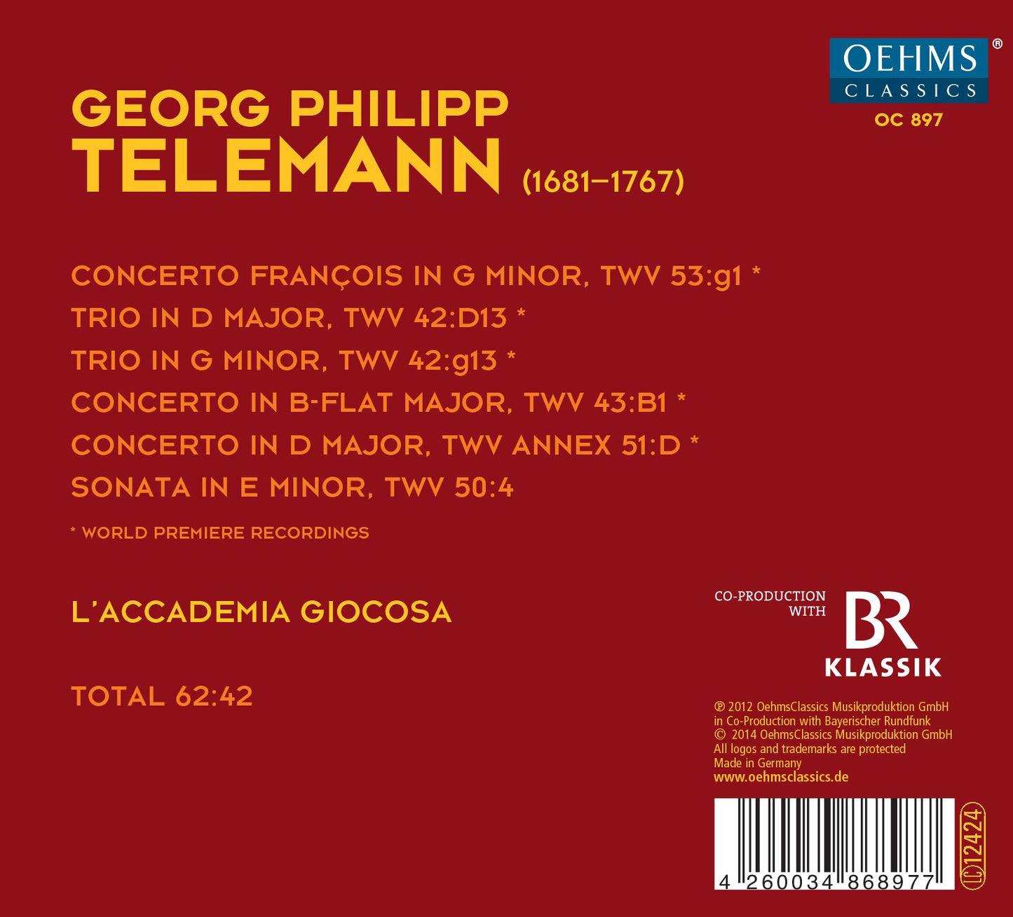 Telemann: Sonatas, Trios & Concerti