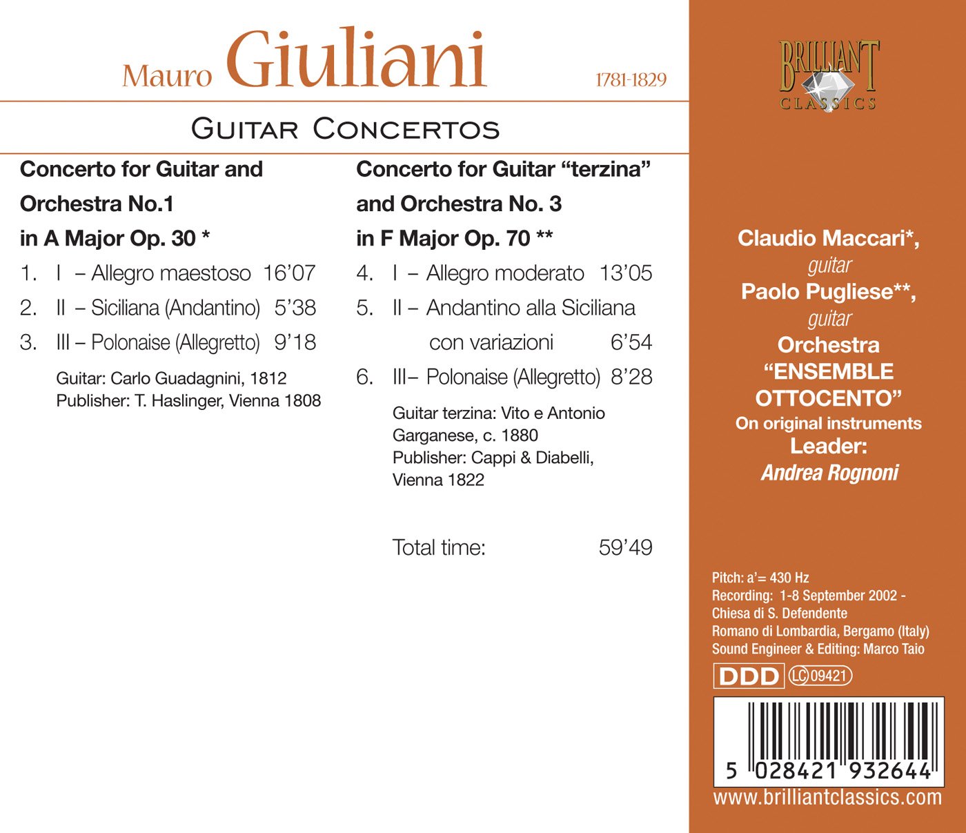 Giuliani: Guitar Concertos