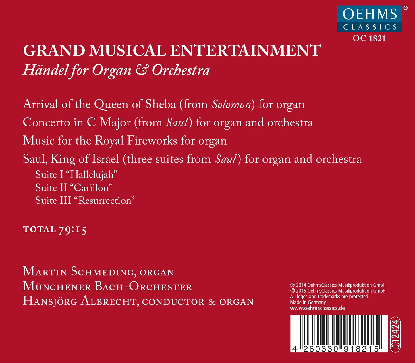 Handel: Grand Musical Entertainment – New Concertos for Orga