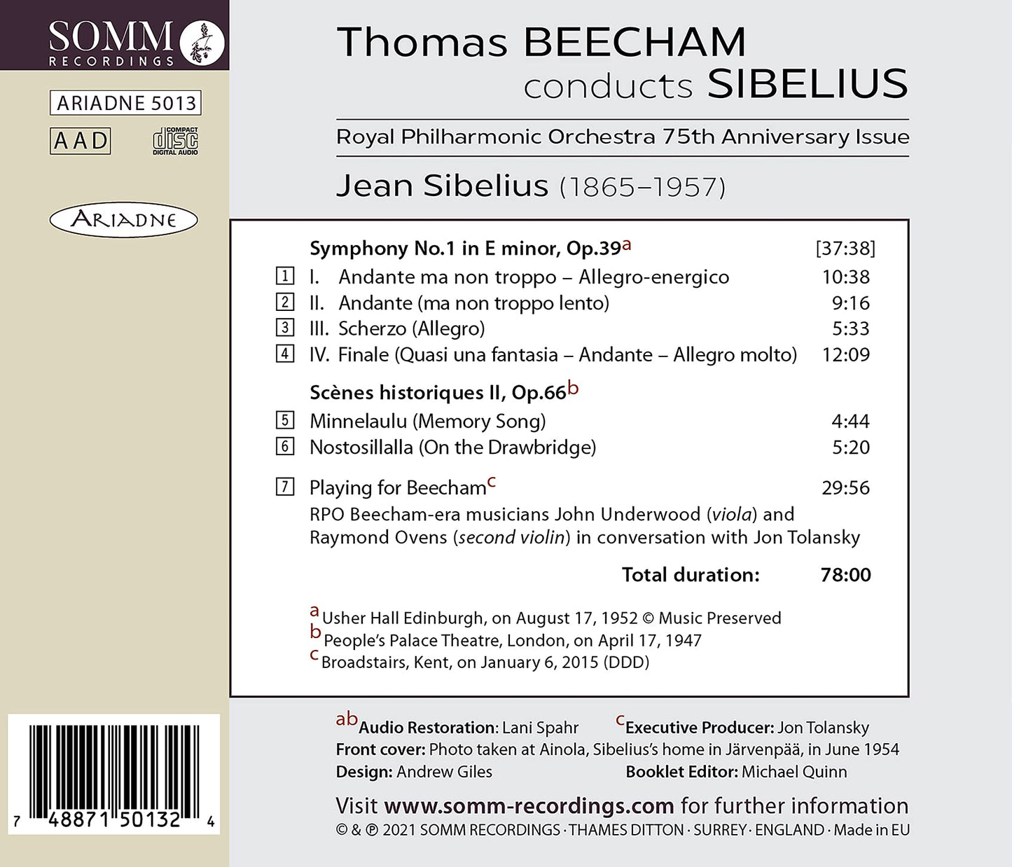 SYMPHONY NO. 1 IN E MINOR