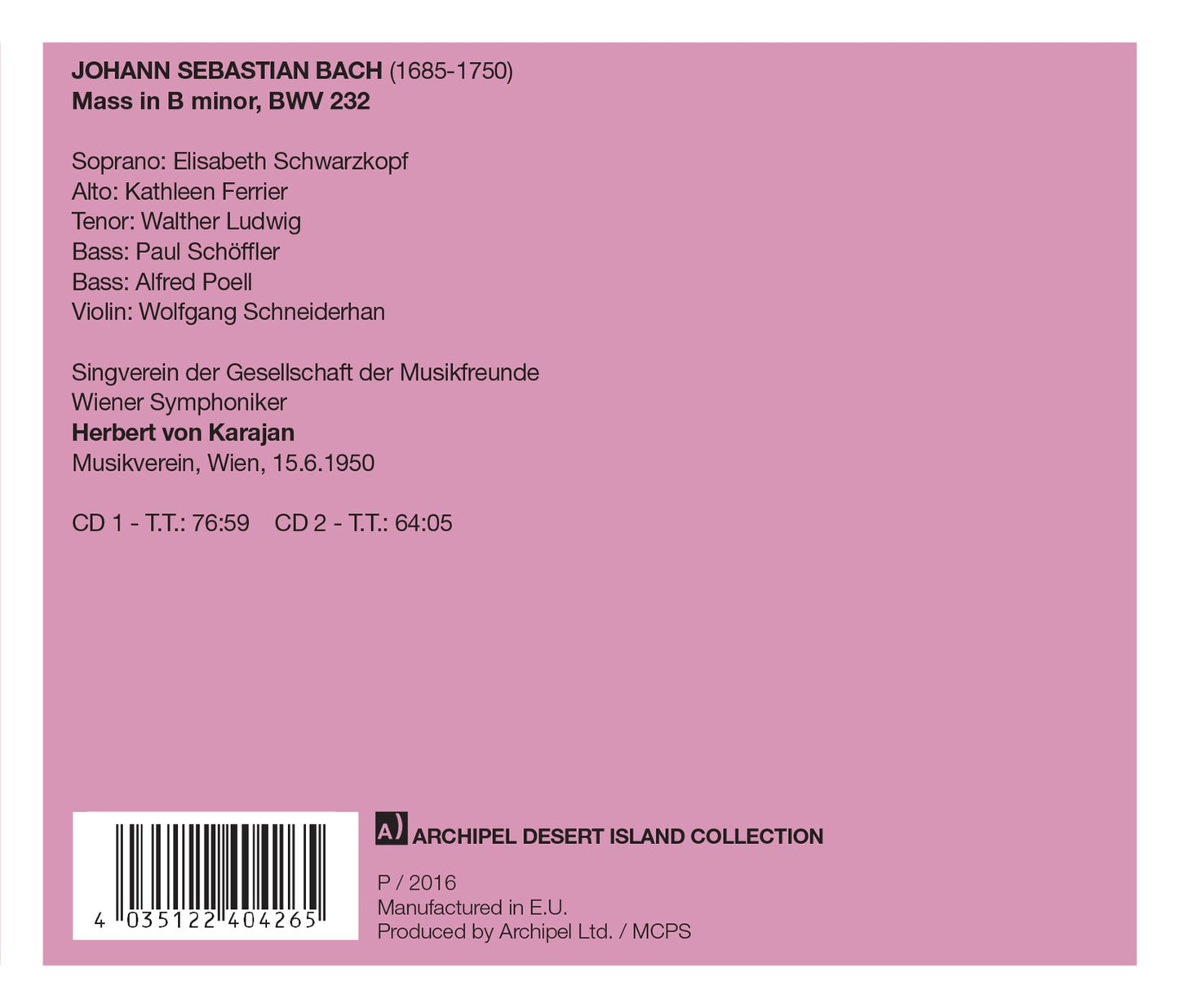 Bach: Mass in B Minor, BWV 232 (Live)