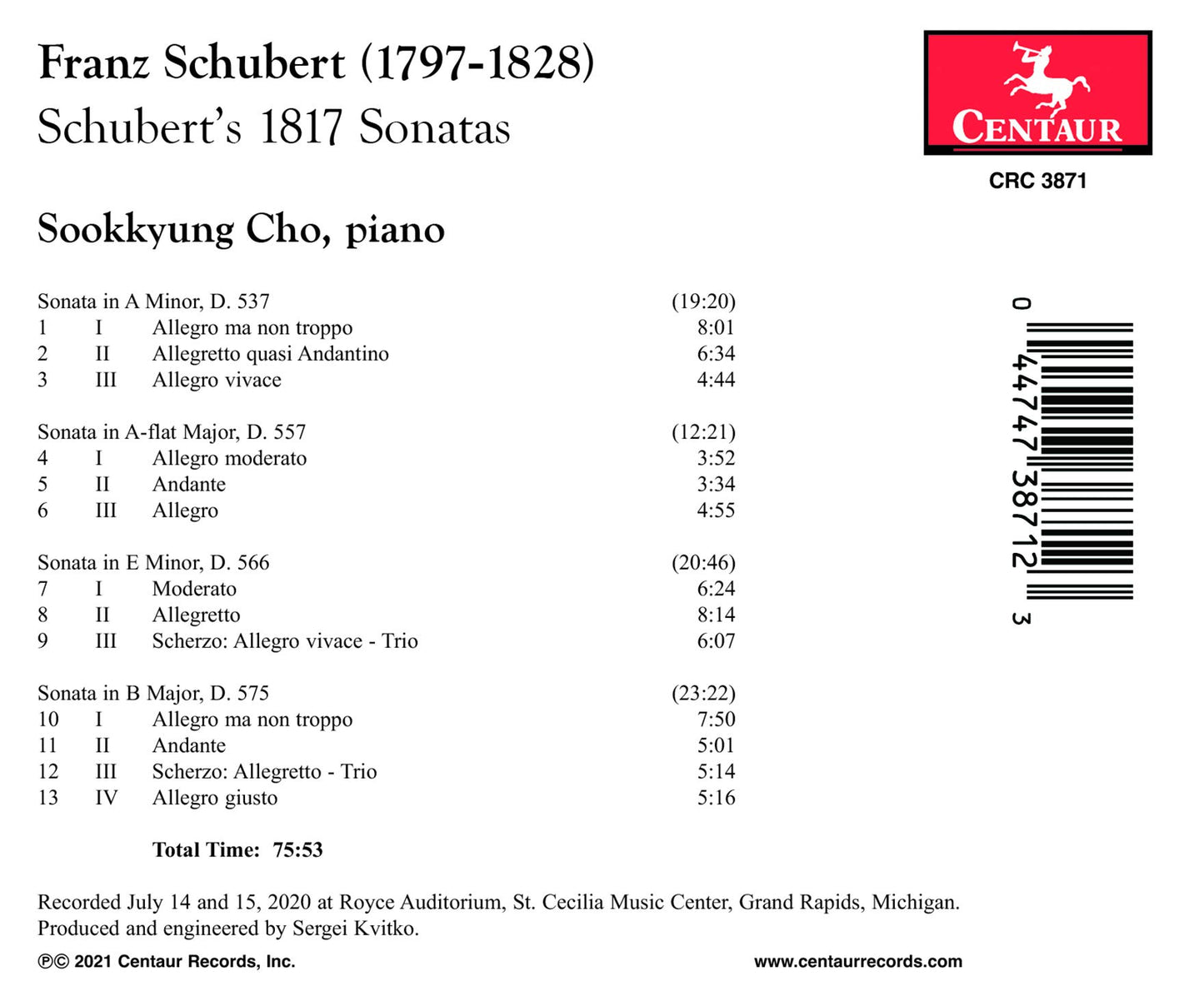 Schubert’s 1817 Sonatas