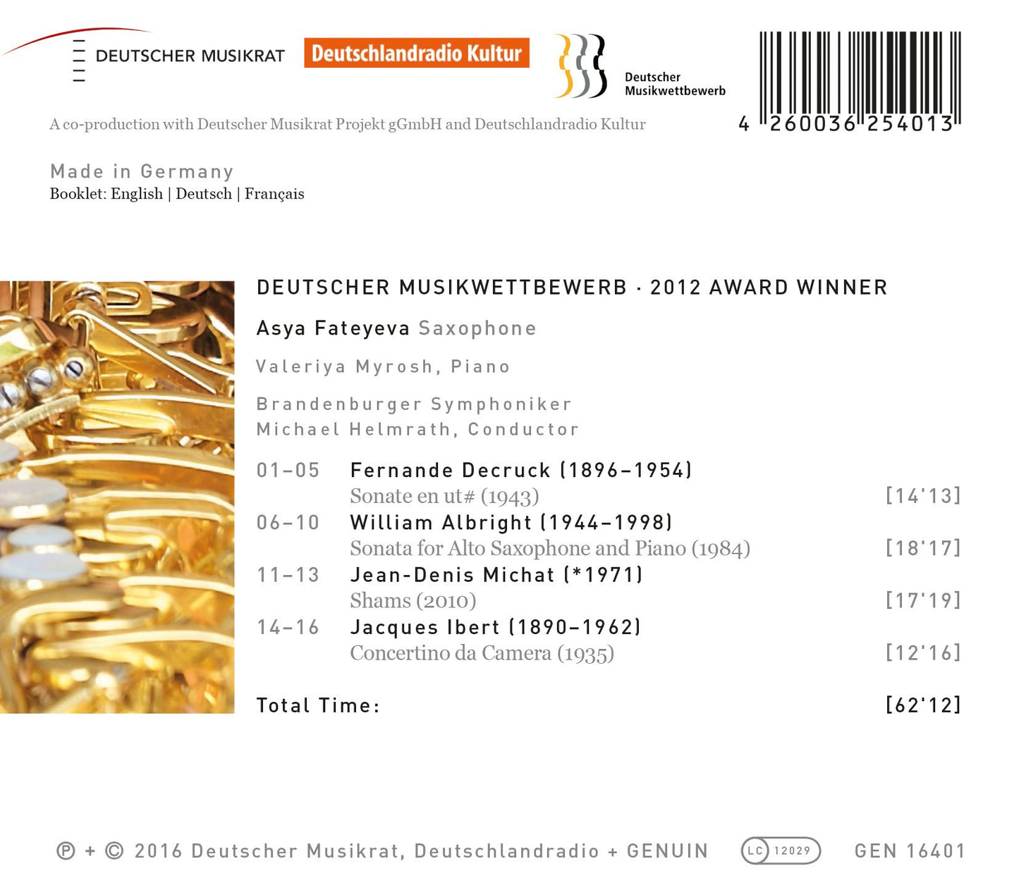 Decruck, Albright, Michat & Ibert: Saxophone Sonatas & Conce