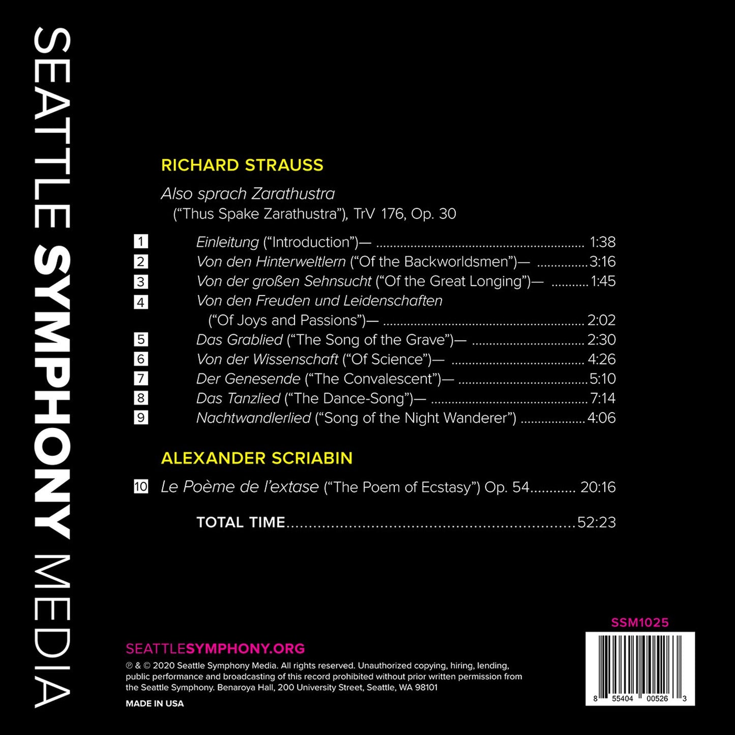R. Strauss: Also Sprach Zarathustra & Scriabin: The Poem Of