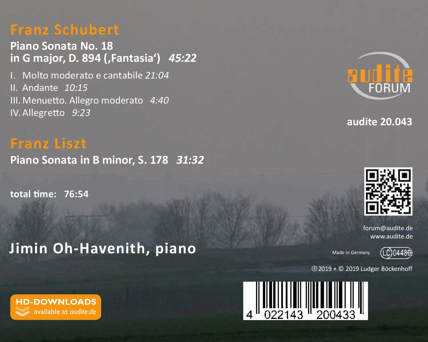 Schubert: Piano Sonata No. 18 - Liszt: Piano Sonata in B Min