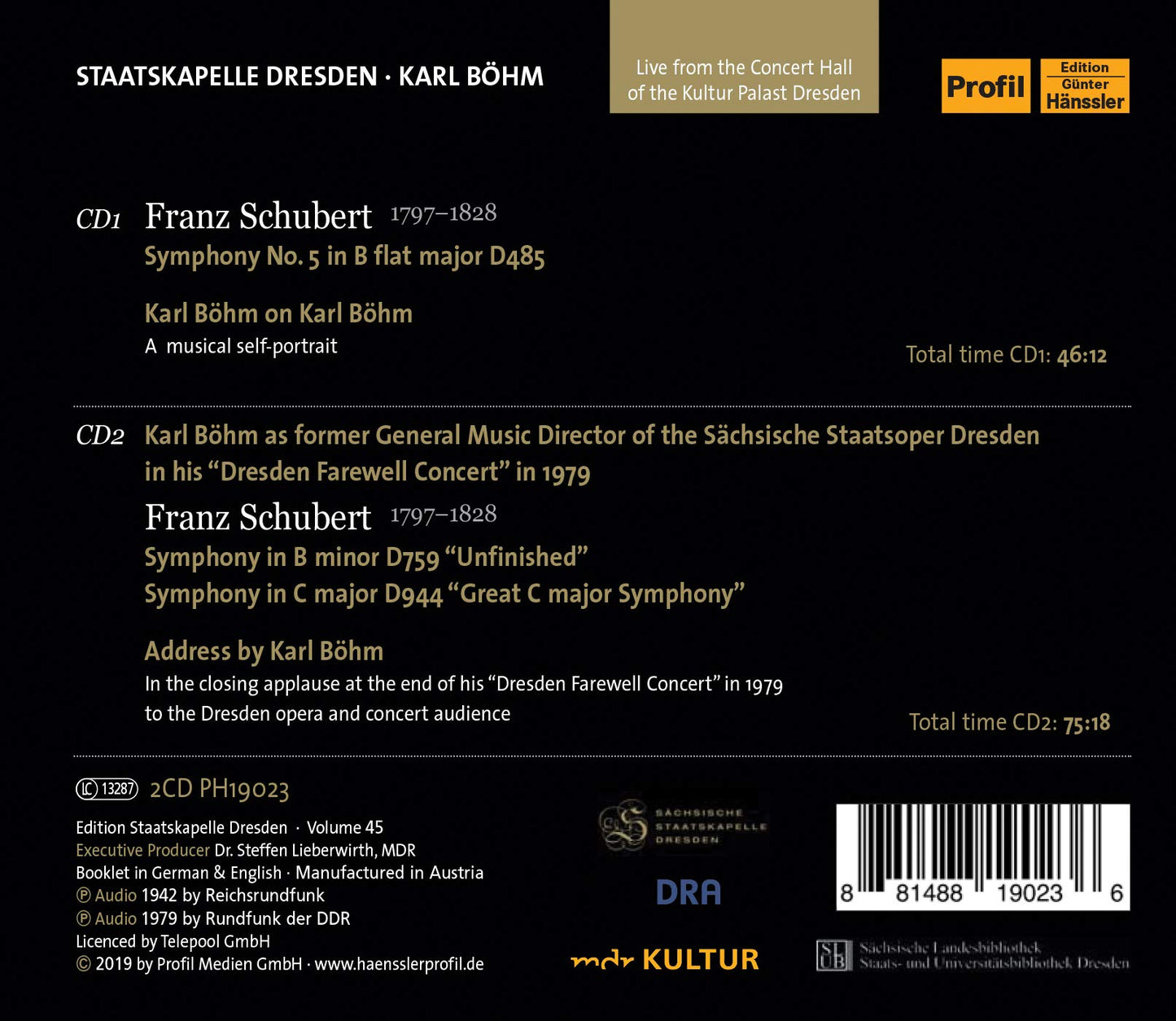 Karl Böhm's Dresden Farewell Concert in 1979
