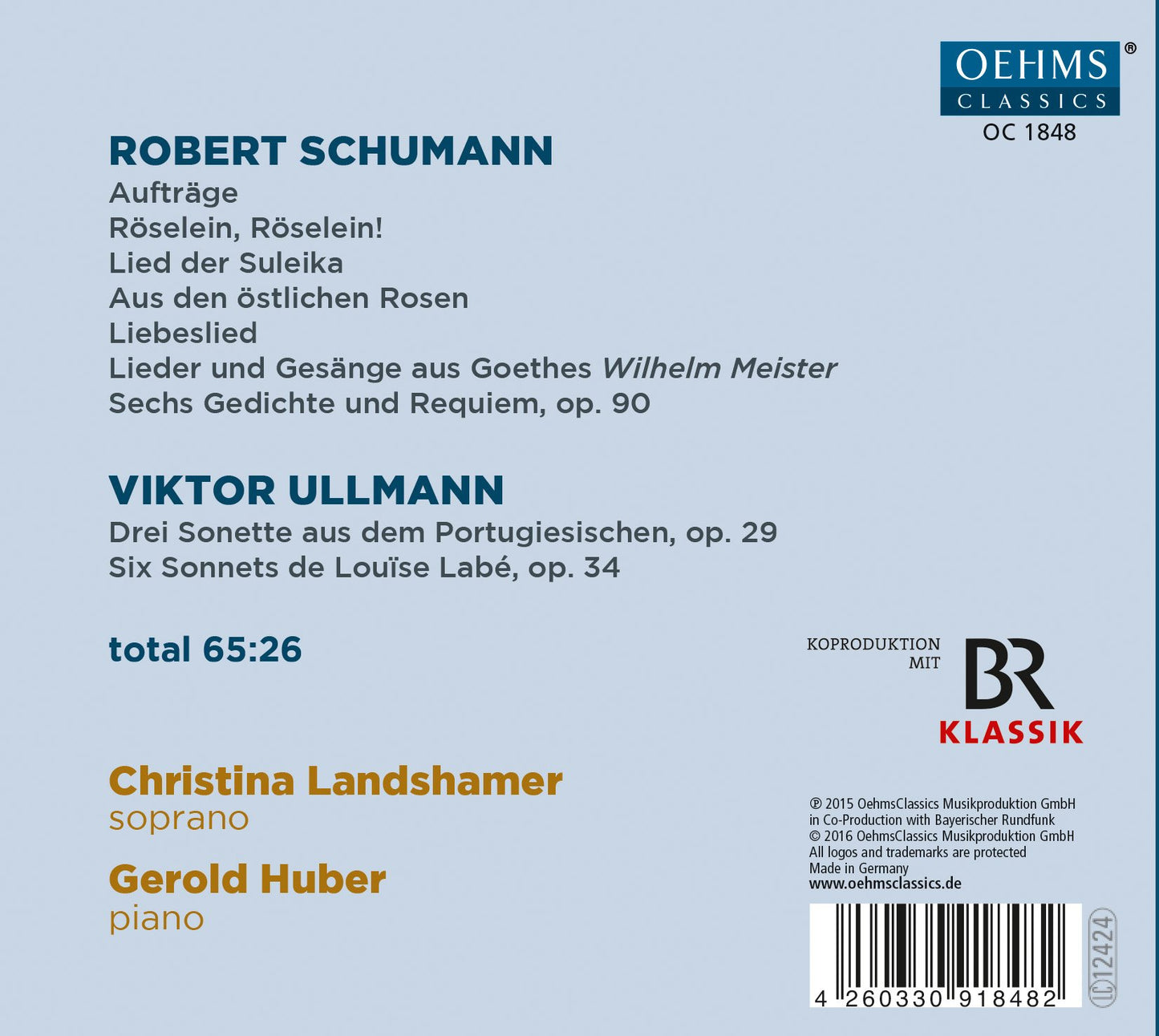 Schumann & Ullmann: Vocal Works