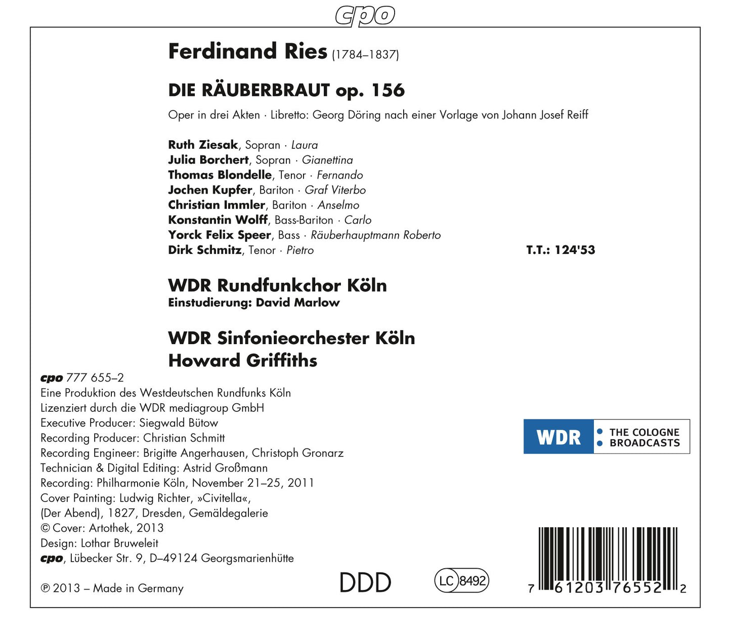 Ries: Die Räuberbraut, Op. 156