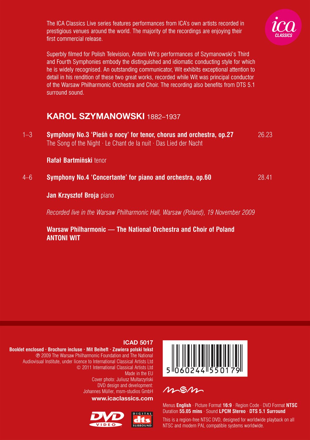 Szymanowski: Symphonies Nos. 3 and 4