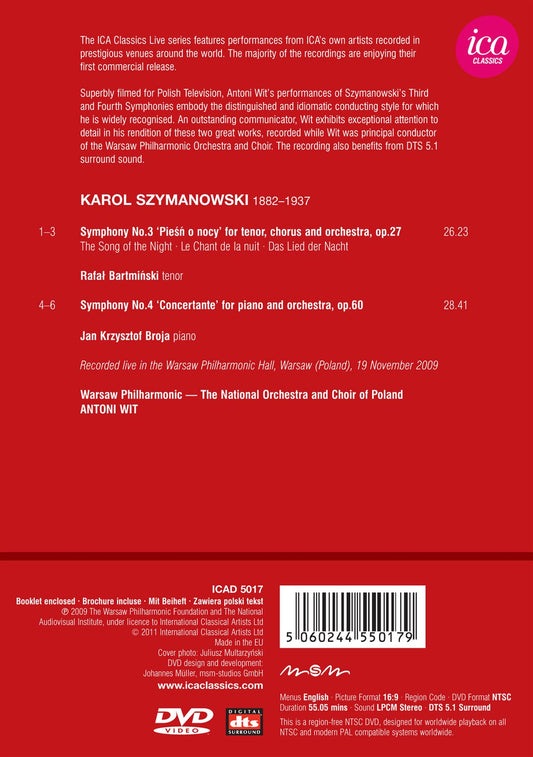 Szymanowski: Symphonies Nos. 3 and 4