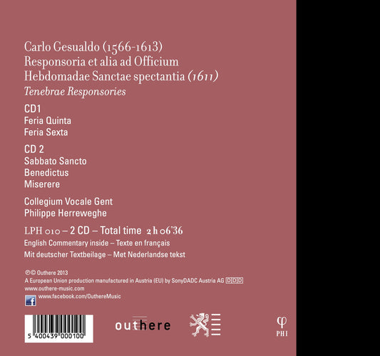 Gesualdo: Responses for Holy Week