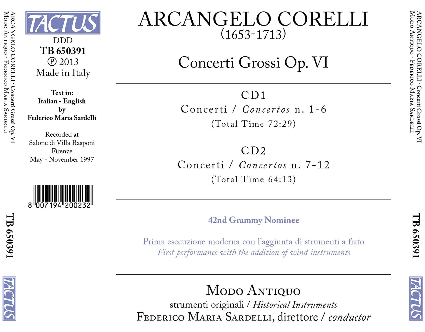 Corelli: Concerti Grossi Op. VI
