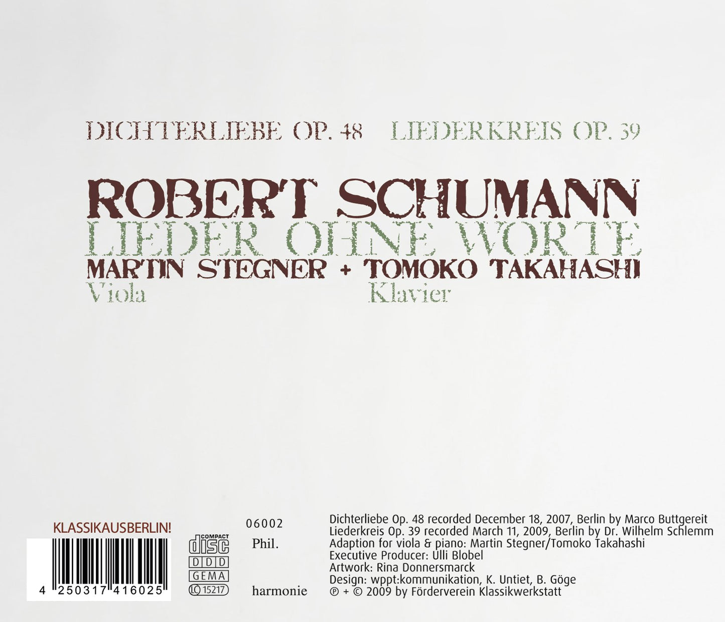 Schumann: Lieder ohne Worte