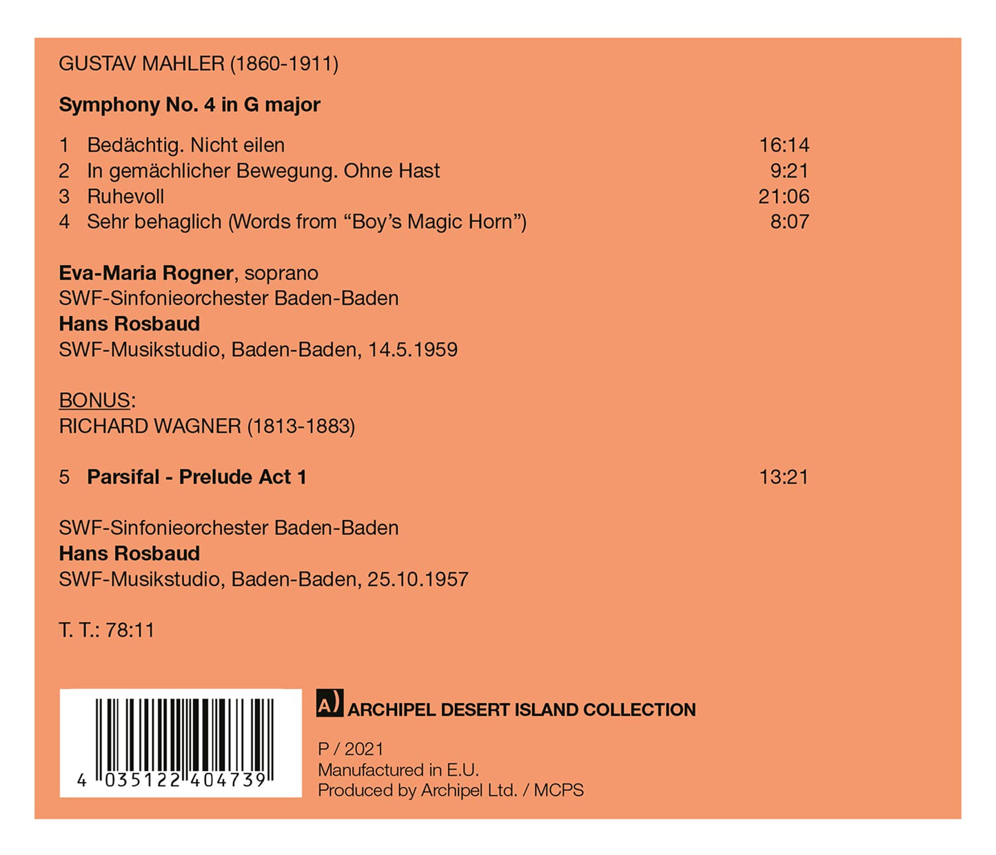 Hans Rosbaud conducts Mahler and Wagner